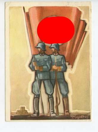 III. Reich - farbige Propaganda-Postkarte  "Tag der Deutschen Polizei 1941"