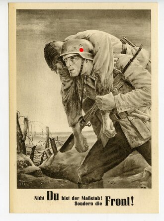 Ansichtskarte "Nicht du bist der Maßstab! Sondern die Front!", datiert 1943