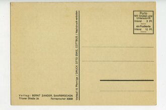 Farbige Propaganda-Postkarte  "Zurück zum Vaterland! 1935 Volksabstimmung"