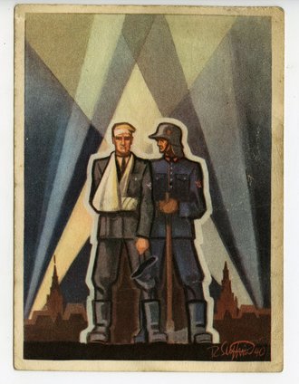 Farbige Propaganda-Postkarte " Tag der Deutschen Polizei 1941"