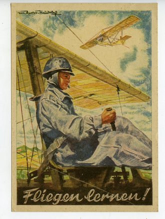 Propaganda-Postkarte "Fliegen lernen !"
