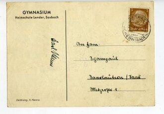 Propaganda-Postkarte "Reifeprüfung 1938 Gymnasium Heimschule Lender, Sasbach"