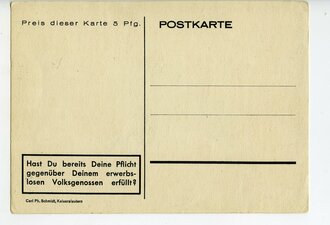 Propaganda-Postkarte " Kampf für 60 Tausend Volksgenossen in der Pfalz"