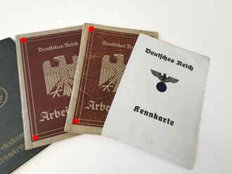 Konvolut von 5 Ausweisen 2.Weltkrieg, nicht auf Vollständigkeit oder Zustand überprüft