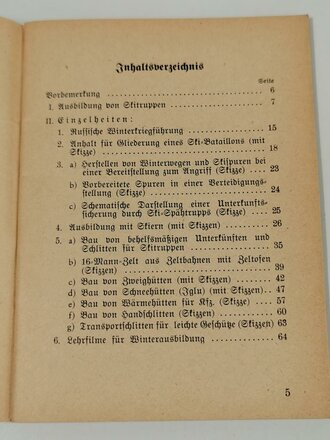 "Vorläufige Richtlininien für Ausbildung und Kampf von Skitruppen" vom 9.12.1941 mit 64 Seiten