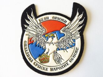 Abzeichen der serbischen Beli Orlovi - den weißen Adlern - eine paramilitärische Einheit von bewaffneten serbischen Nationalisten, wärend des Jugoslawienkrieges
