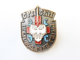 Krajina ( Jugoslawien ) Metallabzeichen einer Einheit der Serbischen Armee ?? Höhe 14mm