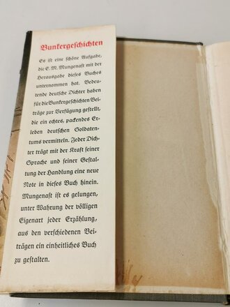 Bunker Geschichten, A5, 172 Seiten, datiert 1942
