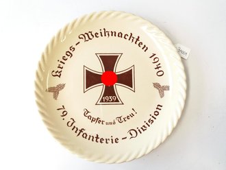 Wandteller " Kriegs Weihnachten 1940 , 79. Infanterie Division" Durchmesser 20,5cm, guter Zustand