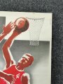 Internationales Basketball Turnier Berlin Oktober 1938, Plakat in gutem Zustand, Maße 61 x 88cm