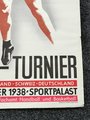 Internationales Basketball Turnier Berlin Oktober 1938, Plakat in gutem Zustand, Maße 61 x 88cm