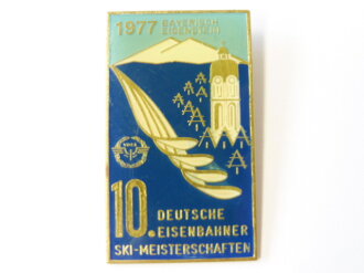 Abzeichen "Deutsche Eisenbahner Ski-Meisterschaft Bayrisch Eisenstein 1977"