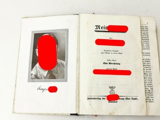 Adolf Hitler " Mein Kampf" Hochzeitsausgabe der Gemeinde " Mögglingen" von 1943, Bindung defekt