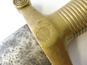 Russland, Faschinenmesser datiert 1878, die Klinge narbig