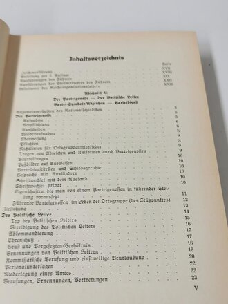 Organisationsbuch der NSDAP, 2.Auflage 1937 , guter Zustand