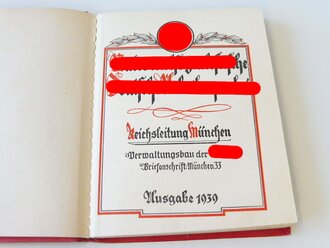 NSDAP Papiernachlass eines politischen Leiters der Ortsgruppe Wemmetsweiler (Saar ) bestehend aus Mitgliedsbuch NSDAP , Amswalter Ausweis  von 1933, Vorläufiger Ausweis für pol.Leiter von 1935 und diversem Schriftverkehr