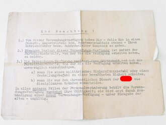 NSDAP Papiernachlass eines politischen Leiters der Ortsgruppe Wemmetsweiler (Saar ) bestehend aus Mitgliedsbuch NSDAP , Amswalter Ausweis  von 1933, Vorläufiger Ausweis für pol.Leiter von 1935 und diversem Schriftverkehr