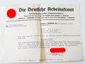 NSDAP Papiernachlass eines politischen Leiters der Ortsgruppe Wemmetsweiler (Saar ) bestehend aus Mitgliedsbuch NSDAP , Amswalter Ausweis  von 1933, Vorläufiger Ausweis für pol.Leiter von 1935 und diversem Schriftverkehr