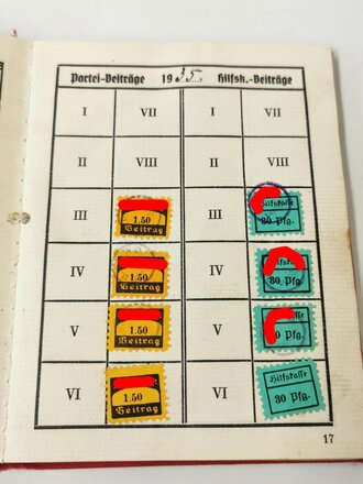 NSDAP Papiernachlass eines politischen Leiters der Ortsgruppe Villenbach(Schwaben) bestehend aus Mitgliedsbuch NSDAP, eingetreten 1935 , Politischer Leiter Ausweis  von 1941 sowie Entnazifizierung