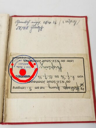 NSDAP Papiernachlass eines politischen Leiters der Ortsgruppe Villenbach(Schwaben) bestehend aus Mitgliedsbuch NSDAP, eingetreten 1935 , Politischer Leiter Ausweis  von 1941 sowie Entnazifizierung