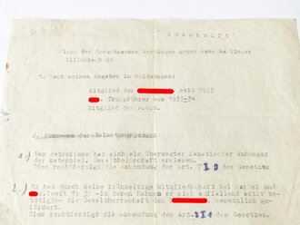 NSDAP Papiernachlass eines politischen Leiters der Ortsgruppe Villenbach(Schwaben) bestehend aus Mitgliedsbuch NSDAP, eingetreten 1935 , Politischer Leiter Ausweis  von 1941 sowie Entnazifizierung