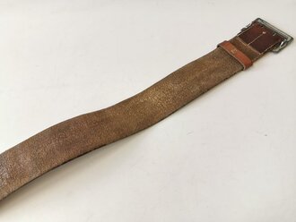 Zweidornkoppel für Offiziere der Luftwaffe, braunes Leder 58mm hoch, Gesamtlänge 103cm