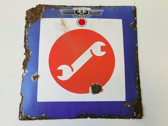 Emailleschild " NSKK " 40 x 40 cm, grob gereinigter Fundzustand