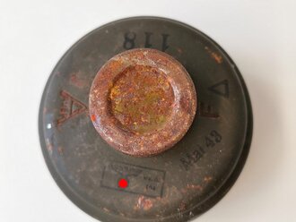Gasmaskenfilter Auer datiert 1943, ungereinigtes Stück