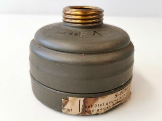 Luftschutz Gasmaskenfilter Auer datiert 1943, ungereinigtes Stück