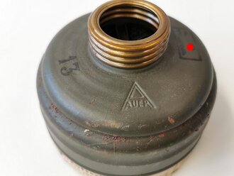 Luftschutz Gasmaskenfilter Auer datiert 1943, ungereinigtes Stück