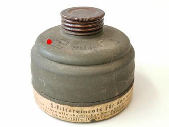 Luftschutz Gasmaskenfilter Auer datiert 1943, ungereinigtes Stück