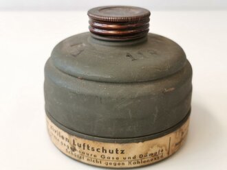 Luftschutz Gasmaskenfilter Auer datiert 1943, ungereinigtes Stück