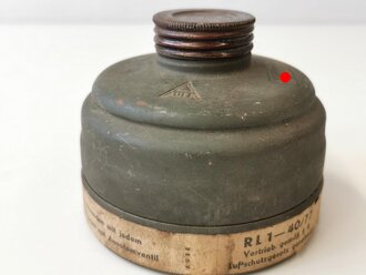 Luftschutz Gasmaskenfilter Auer datiert 1943, ungereinigtes Stück