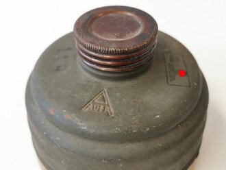 Luftschutz Gasmaskenfilter Auer datiert 1943, ungereinigtes Stück