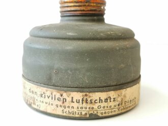 Luftschutz Gasmaskenfilter Auer datiert 1943, ungereinigtes Stück