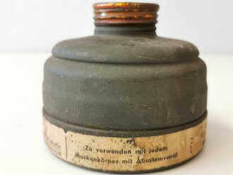 Luftschutz Gasmaskenfilter Auer datiert 1943, ungereinigtes Stück