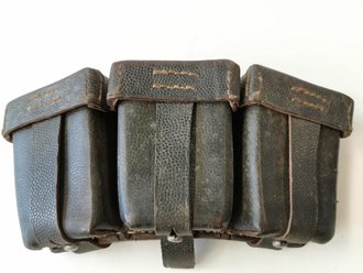 Patronentasche zum K98 Wehrmacht ( für 6 Ladestreifen ) mit Reichsbetriebsnummer, Inneneinteilung z.T. defekt