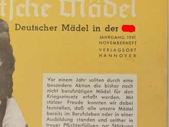 Das Deutsche Mädel - Die Zeitschrift des BDM, Jahrgang 1941 Novemberheft