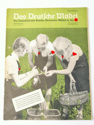 Das Deutsche Mädel - Die Zeitschrift des BDM, Jahrgang 1940 Juliheft, gelocht