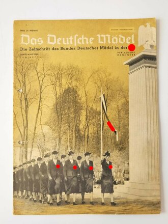 Das Deutsche Mädel - Die Zeitschrift des BDM, Jahrgang 1939 Juniheft, gelocht