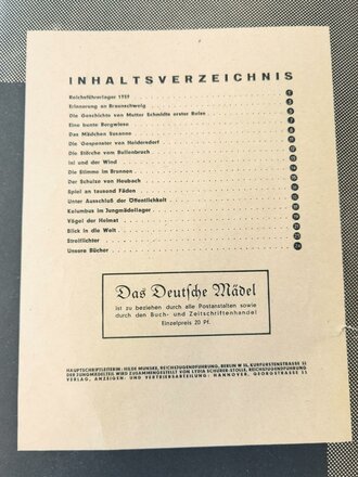 Das Deutsche Mädel - Die Zeitschrift des BDM, Jahrgang 1939 Juniheft, gelocht