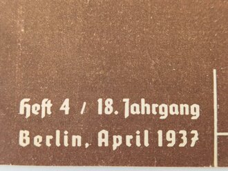 Jugend und Heimat "Baut Jugendherbergen und Heime", Heft 4 / 18. Jahrgang April 1937, gelocht