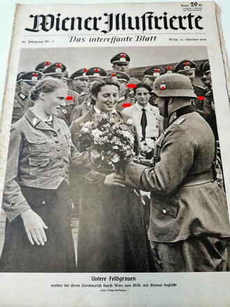 Wiener Illustrierte, 58. Jahrgang Nr. 5, 11. Oktober 1939 "Unsere Feldgrauen werden bei Ihrem Durchmarsch durch Wien vom BDM mit Blumen begrüßt"