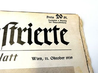 Wiener Illustrierte, 58. Jahrgang Nr. 5, 11. Oktober 1939 "Unsere Feldgrauen werden bei Ihrem Durchmarsch durch Wien vom BDM mit Blumen begrüßt"