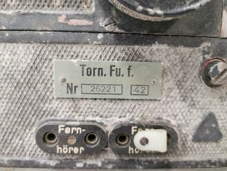 Tornisterfunkgerät Torn.Fu.f. datiert 1942. Originallack, ungereinigtes Stück, Funktion nicht geprüft