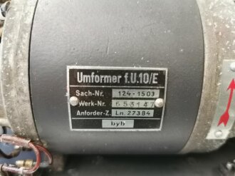 Luftwaffe, Umformer U10/E Ln 27377  für Fu.G 10. Originallack, Funktion nicht geprüft