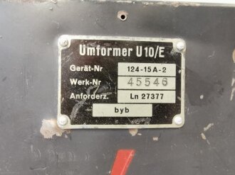 Luftwaffe, Umformer U10/E Ln 27377  für Fu.G 10. Originallack, Funktion nicht geprüft