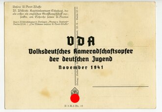 Ansichtskarte VDA Willrichkarte "Unsere U-Boot Waffe", datiert 1941