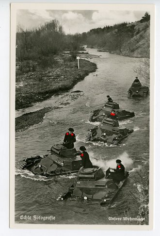 Ansichtskarte "Unsere Wehrmacht - Panzer im Wasser"