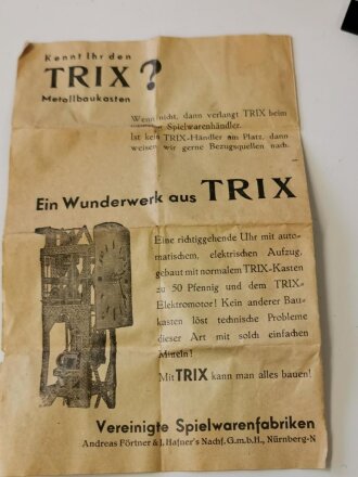 Kinderspielzeug 2.Weltkrieg "Funk Trupp Morse Taster" der Firma Trix, in der originalen Umverpackung